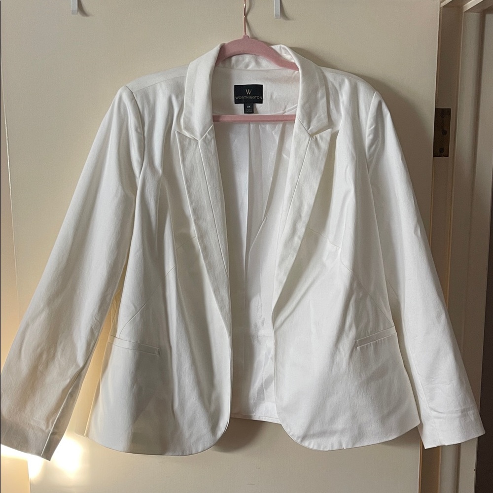 NWOT Worthington women's white blazer- Size 2X
